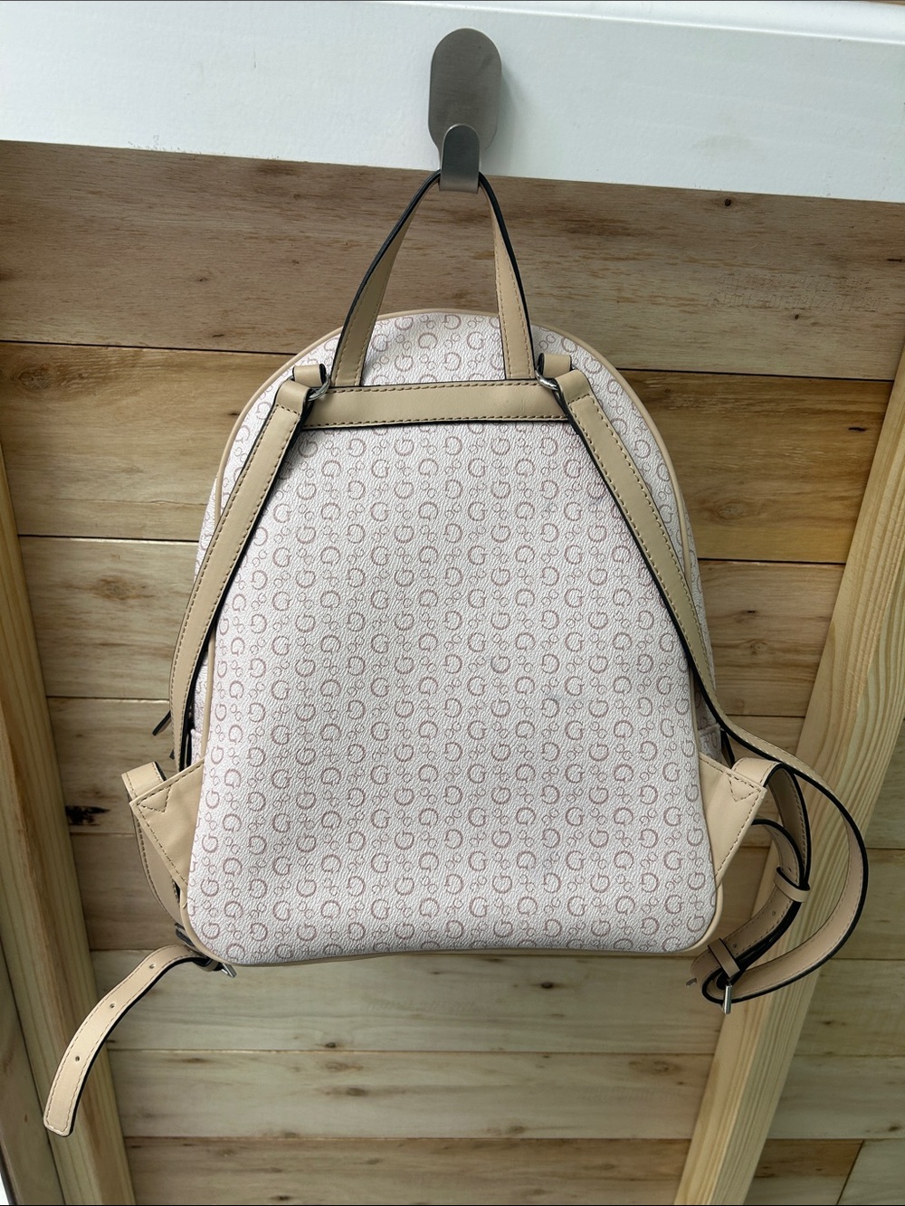 Guess Pale Pink Monogram Logo Backpack - Picture 6 of 8